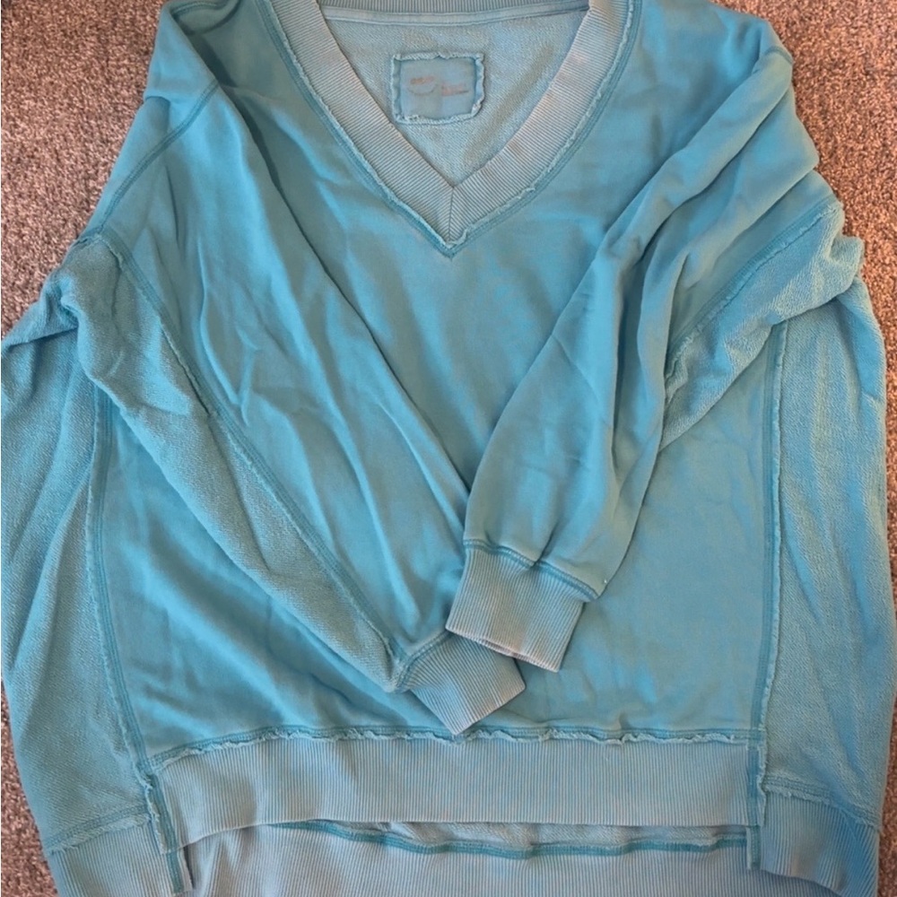 Aerie Blue Off-the-Shoulder Sweater